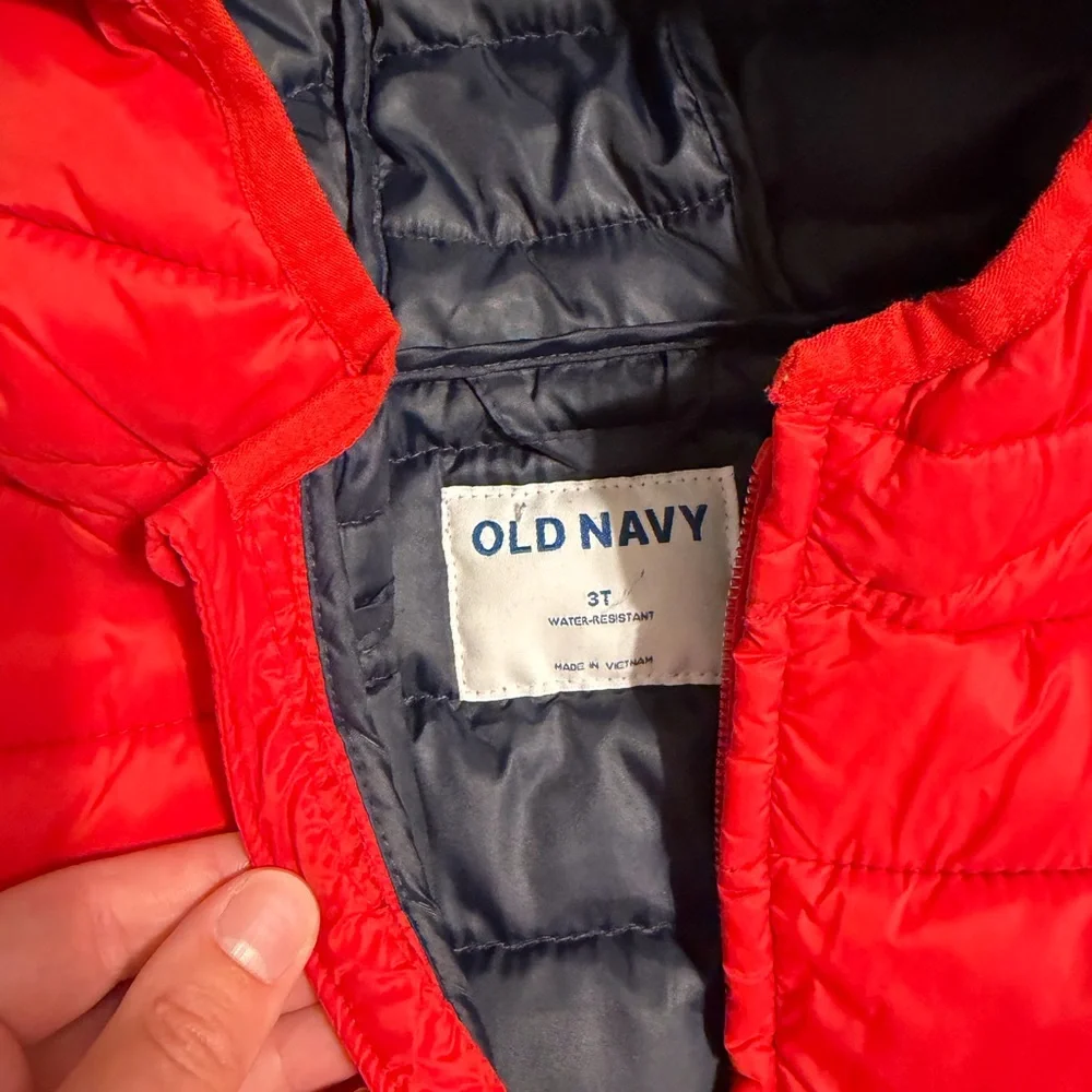 Old Navy Red Puffer Hooded Jacket